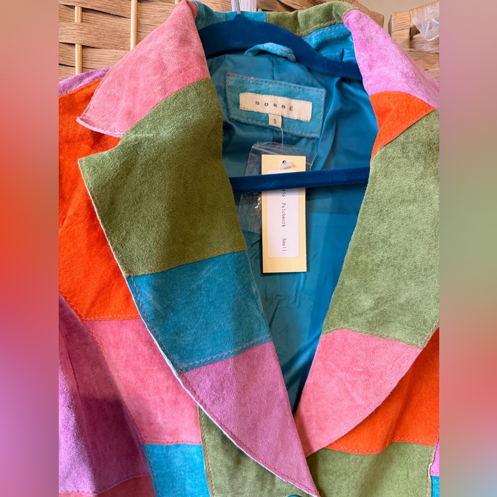 NWT SORBE Suede Patchwork Blazer Jacket ~
Size S;… - image 2
